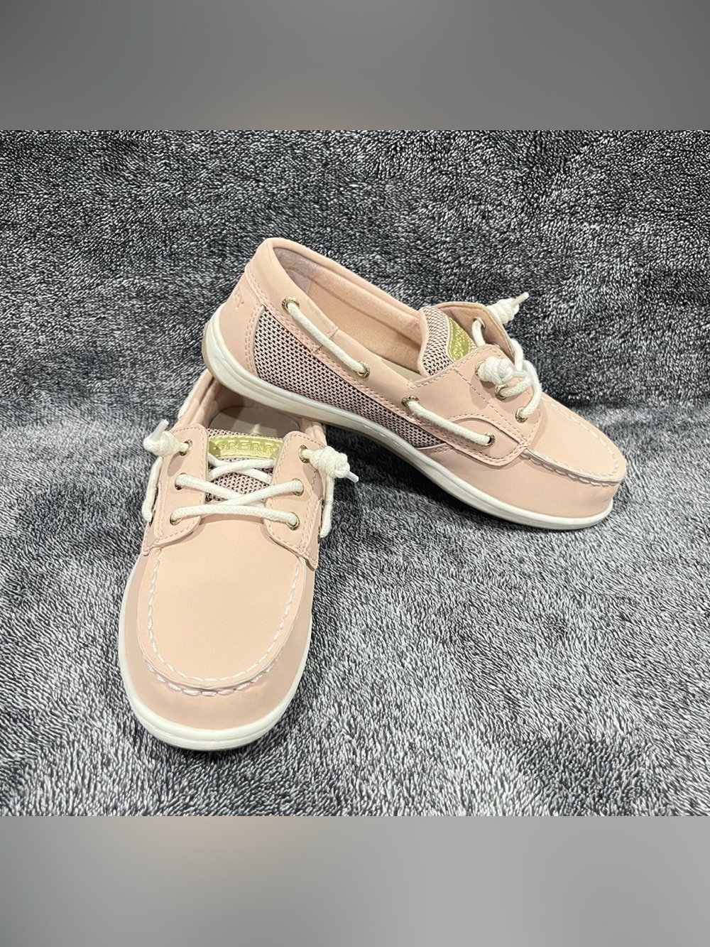 Sperry Kids' Shoresider 3-Eye Boat Shoes in a light pink shade size 3